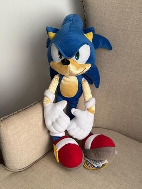 Blue Sonic the Hedgehog 24 inch Plush - Red Shoes